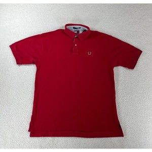Tommy‎ Hilfiger Men's Size Large Red Short Sleeve Collared Polo Shirt